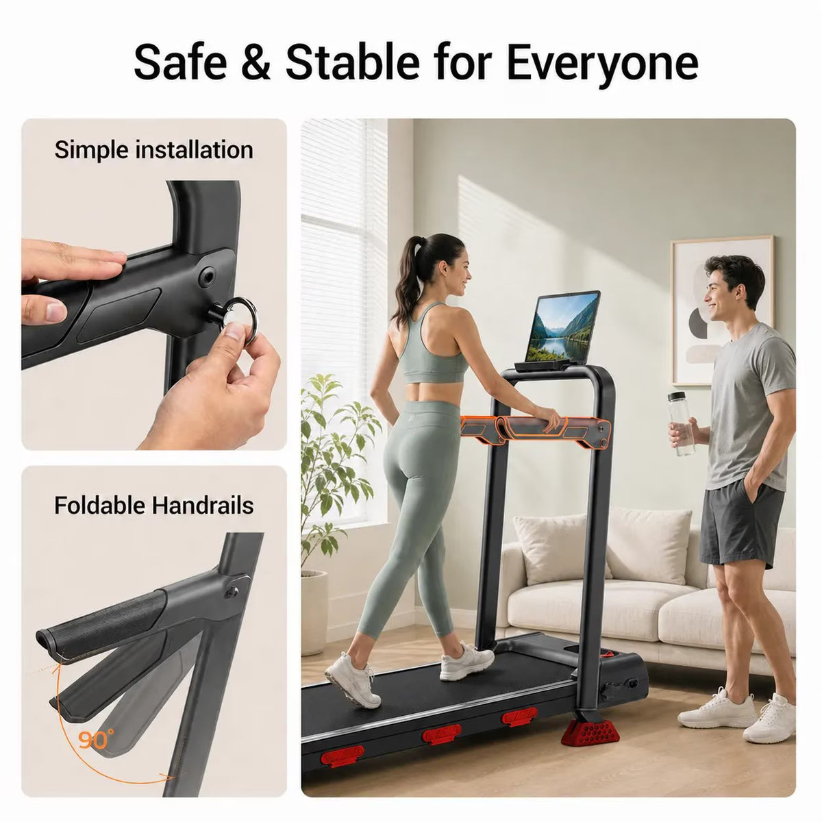 4-in-1 Foldable Walking Pad with 14% Incline, 2.5 HP Under Desk Treadmill for Home Office, 300 lb Capacity