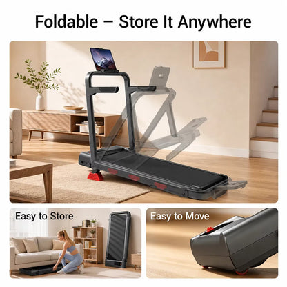15% Incline Walking Pad with Handle Bar, 2.5HP Under Desk Treadmill 0.6-6.2MPH for Home Office, 300 LBS Weight Capacity
