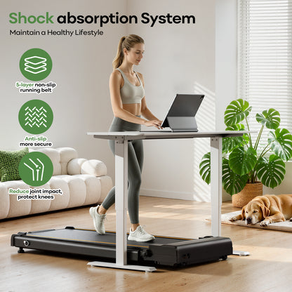 16% Incline Walking Pad Treadmill, 4-in-1 Foldable Under Desk Treadmill with Handles, 2.5 HP Quiet Motor, 330 LB Capacity