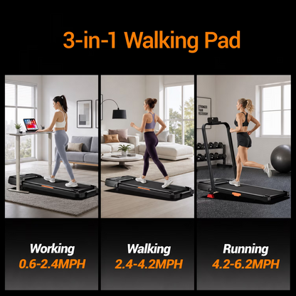 4-in-1 Foldable Walking Pad with 10% Incline, 2.5 HP Under Desk Treadmill for Home Office, 300 lb Capacity