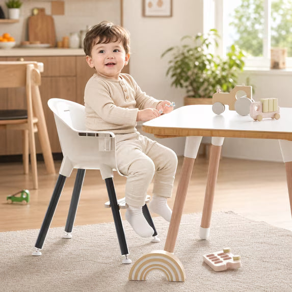 Fodoss 3-in-1 Wooden High Chair for Babies and Toddlers Easy Clean Baby Feeding Chair with Sponge Cushion Black