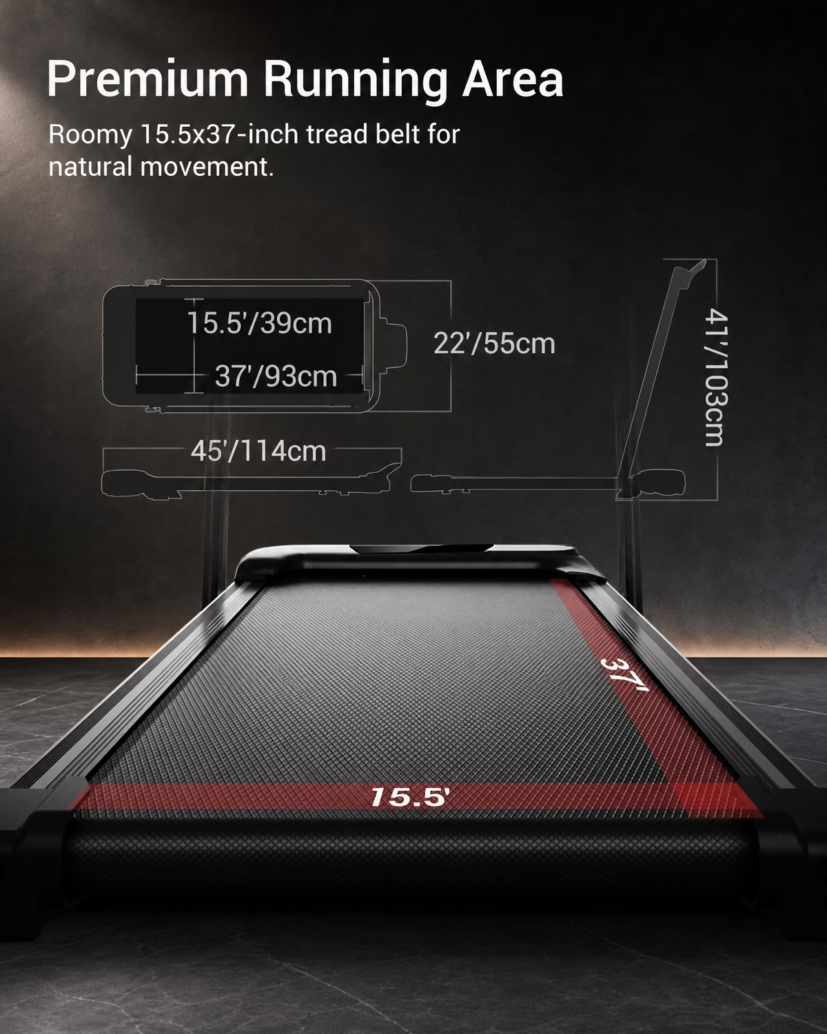 15% Incline Walking Pad with Handle Bar, 2.5HP Under Desk Treadmill 0.6-6.2MPH for Home Office, 300 LBS Weight Capacity