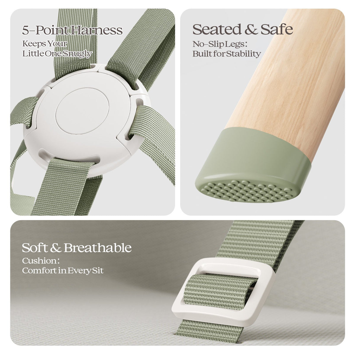 4-in-1 Baby Feeding Chairs with Detachable Dishwasher Tray for Babies and Toddlers Easy Clean High Chair Green