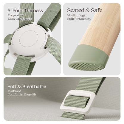 4-in-1 Baby Feeding Chairs with Detachable Dishwasher Tray for Babies and Toddlers Easy Clean High Chair Green