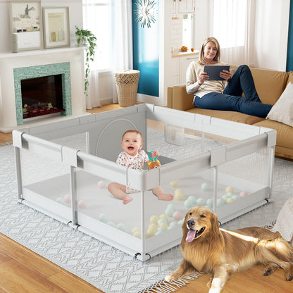 Fodoss Baby Playpen, 47x47 Small Baby Play Pen,Toddler Playpen for Apartment,Play Yard for Baby,Baby Activity Play Fence, Extra Large Baby Playard