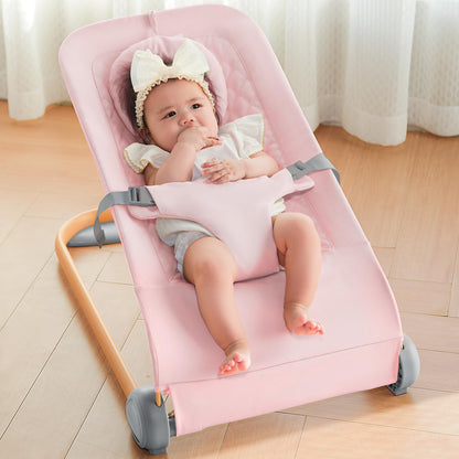 Fodoss Baby Bouncer, Portable Bouncer Seat for Babies, Ergonomic Design Baby Bouncer Chair, Baby Bassinet for Infants, Beige