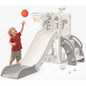 Fodoss 6 in 1 Toddler Slide Kids Slide for Toddlers Indoor and Outdoor with Upgraded Golf&Basketball Hoop for Kids Pegasus Design Gray