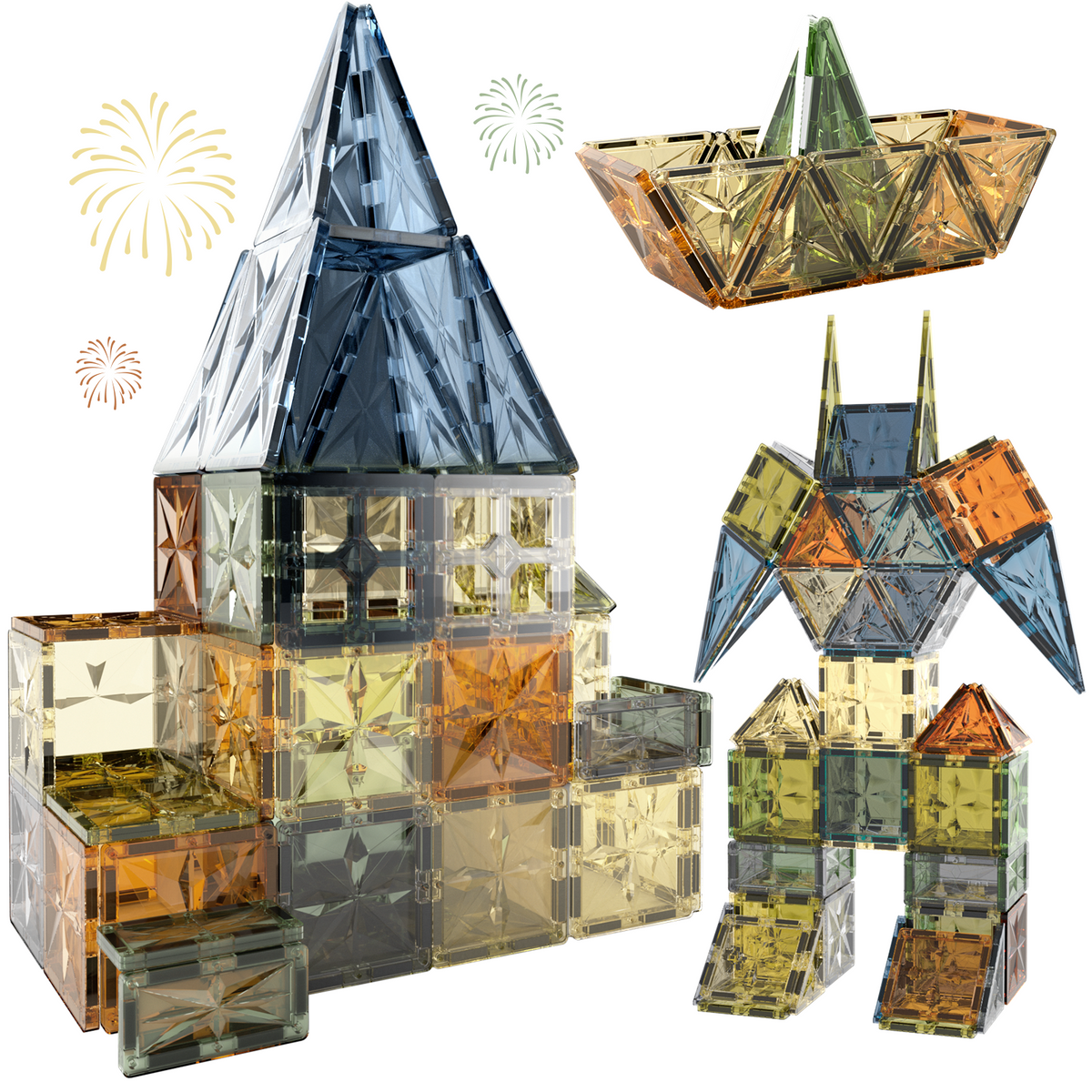 Fodoss Magnetic Tiles - 102pcs Innovative 3D Magnetic Tiles Set,Magnet Building Toys for Kids,STEM Learning and Encouraging Imaginative Play, Educational Magnet Toys for Boys & Girls Ages 3 4 5 6 +Years
