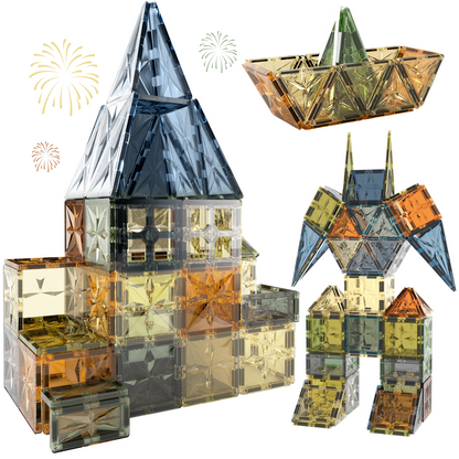 Fodoss Magnetic Tiles - 102pcs Innovative 3D Magnetic Tiles Set,Magnet Building Toys for Kids,STEM Learning and Encouraging Imaginative Play, Educational Magnet Toys for Boys & Girls Ages 3 4 5 6 +Years