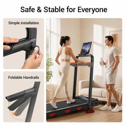 16% Incline Walking Pad Treadmill, 4-in-1 Foldable Under Desk Treadmill with Handles, 2.5 HP Quiet Motor, 330 lb Capacity