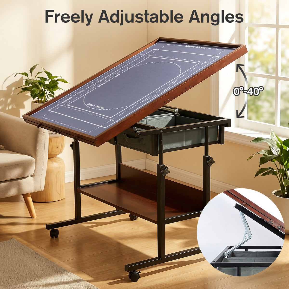 Fodoss Rotating Puzzle Table with Drawers - 1500 Pieces Jigsaw Puzzle Board for Adult, Tilting Wooden Jigsaw Table