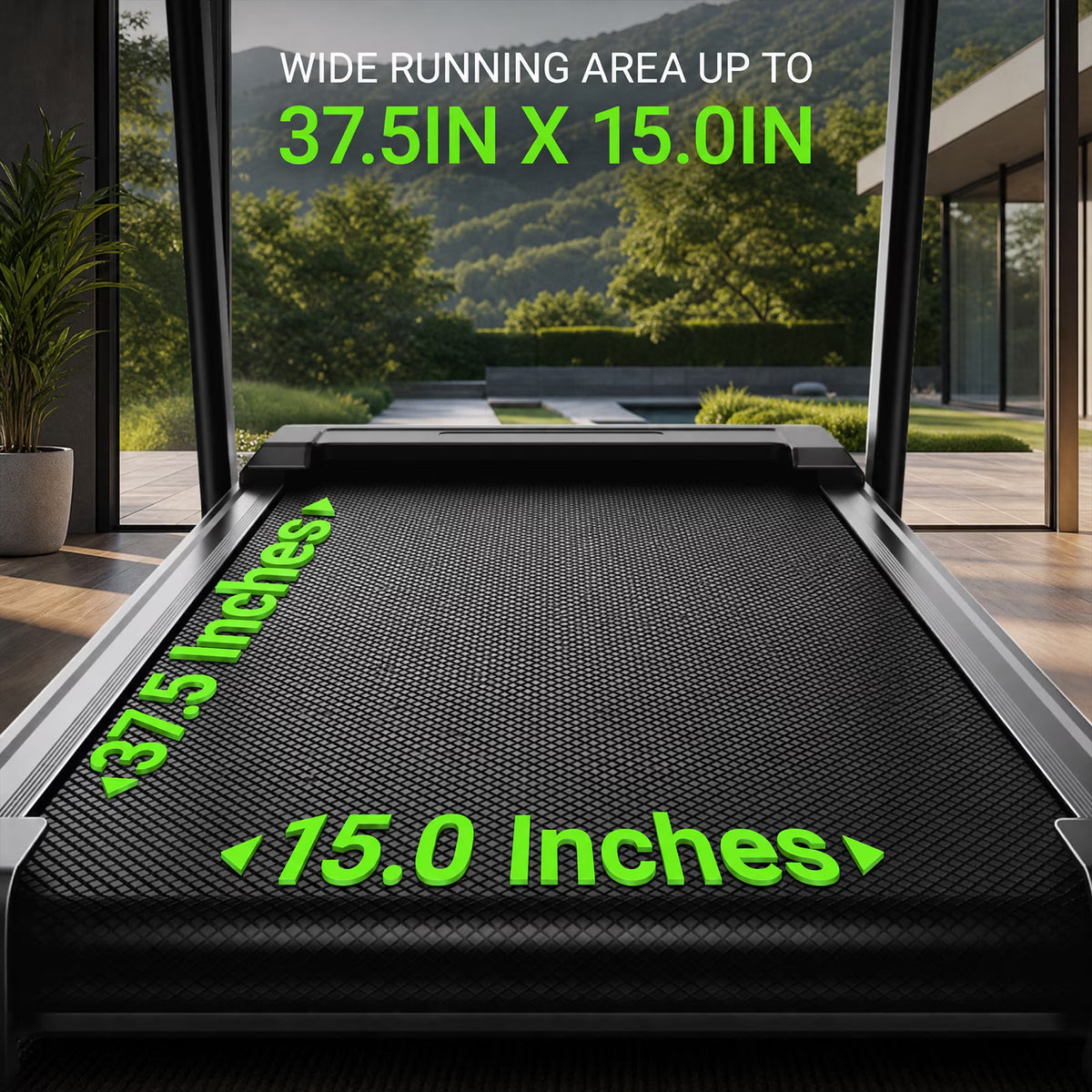15% Incline Folding Treadmill for Home, 3.0HP Motor, 400LB Capacity, Portable Walking Pad with Handrails & 3 LED Displays