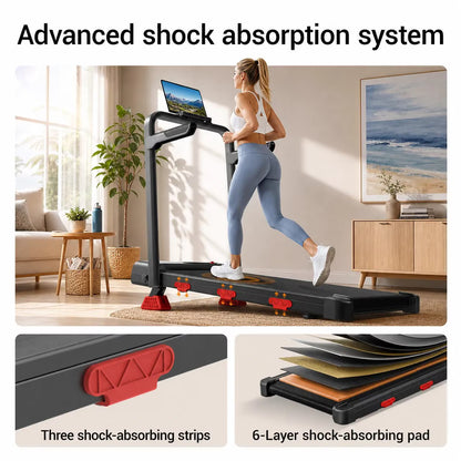 15% Incline Walking Pad with Handle Bar, 2.5HP Under Desk Treadmill 0.6-6.2MPH for Home Office, 300 LBS Weight Capacity