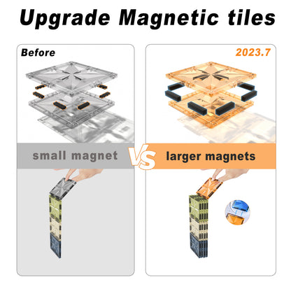 Fodoss Magnetic Tiles - 102pcs Innovative 3D Magnetic Tiles Set,Magnet Building Toys for Kids,STEM Learning and Encouraging Imaginative Play, Educational Magnet Toys for Boys & Girls Ages 3 4 5 6 +Years