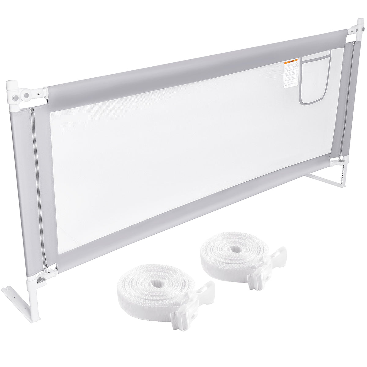 Fodoss Toddler Bed Rail 78.7in – Long Safety Bed Guard for Kids – 30 Height Adjustable for Queen & King Beds Includes 2 Secure Straps (1 Pack)