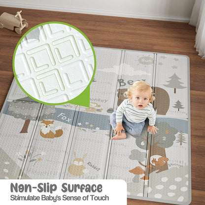 Fodoss Baby Play Mat, 59x59inch Play Mat, 0.4 in Thick Waterproof Playmat for Babies,Kids Foam Play Mat,Waterproof,BPA Free,Non Toxic Carlwing Mat for Baies, Neutral Design Play Mat